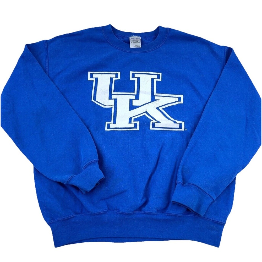 Vintage Y2K Kentucky Wildcats Sweatshirt Men Medium Blue Crewneck Sweater Adult